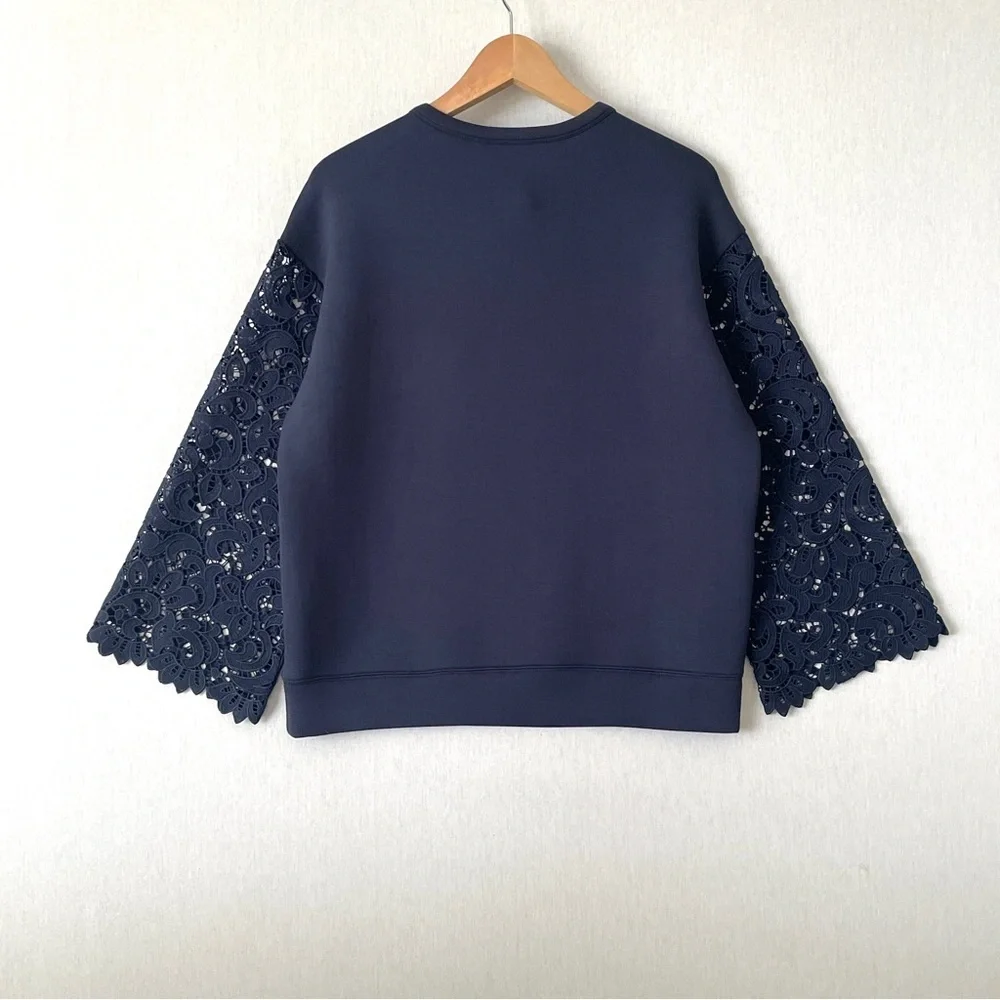 Club Monaco Sweatshirt with Lace Sleeves - Picture 3 of 6
